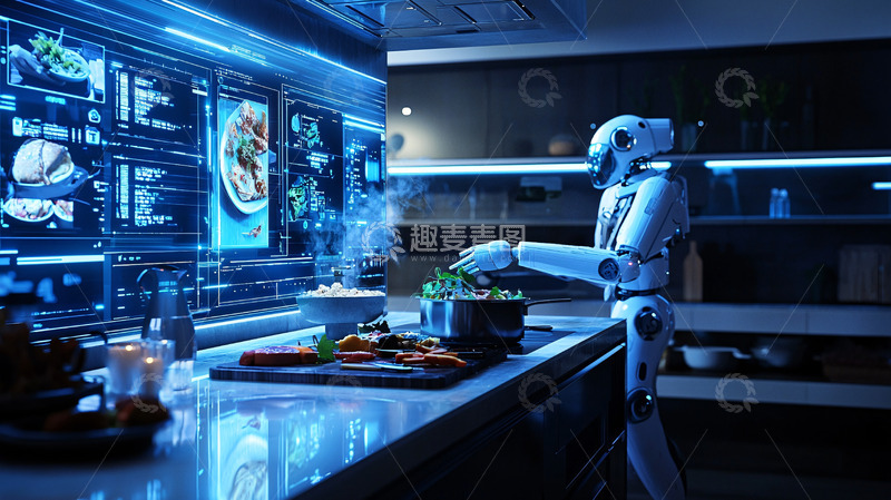 高清大图下载【趣麦麦图】机器人厨师