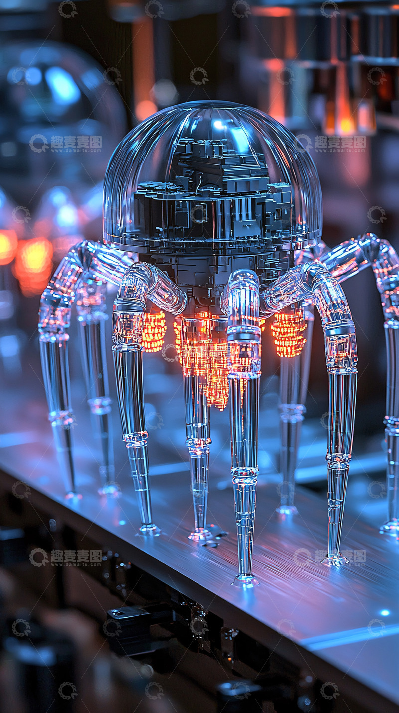 高清大图下载【趣麦麦图】透明机械蜘蛛