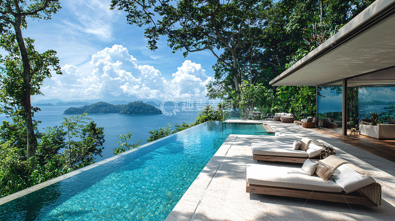 高清大图下载【趣麦麦图】海景别墅无边泳池