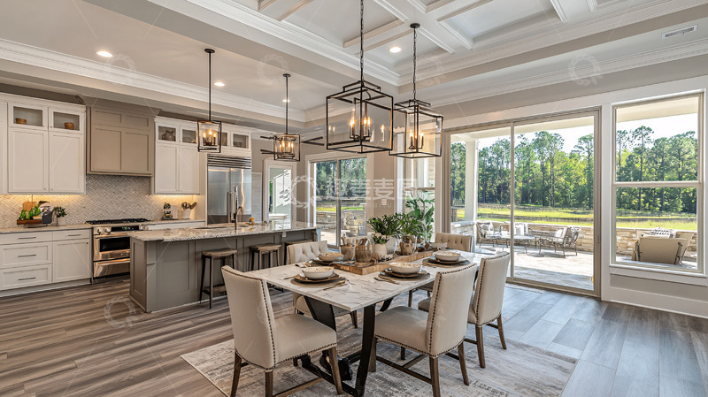 高清大图下载【趣麦麦图】现代简约开放式厨房餐厅