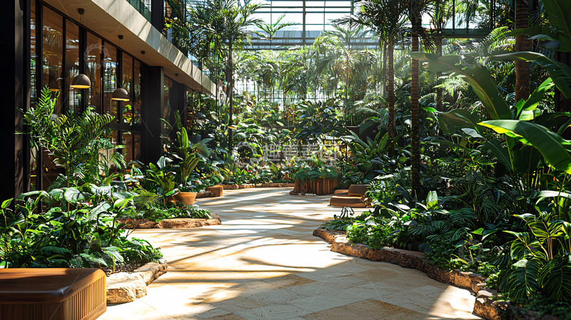 高清大图下载【趣麦麦图】室内热带植物景观