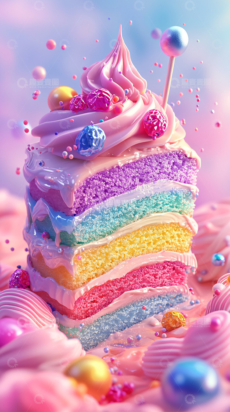 高清大图下载【趣麦麦图】彩虹蛋糕