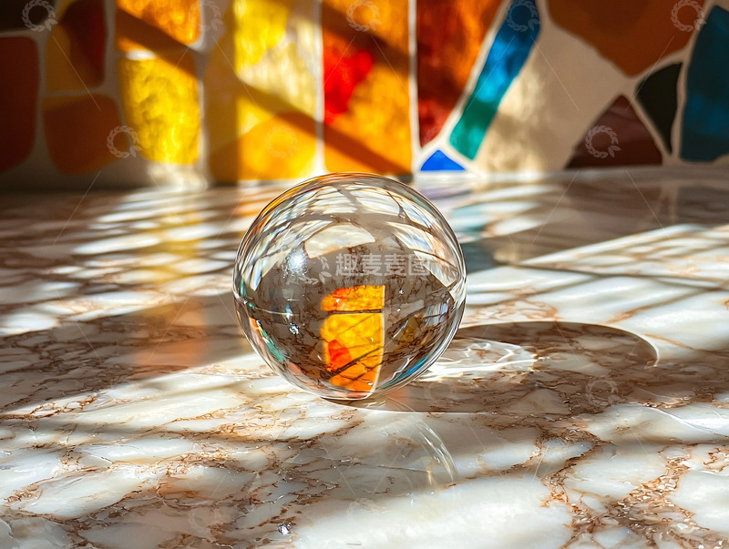 高清大图下载【趣麦麦图】晶莹剔透水晶球映射光线