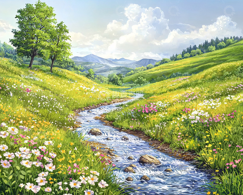 高清大图下载【趣麦麦图】春意盎然的田园风光