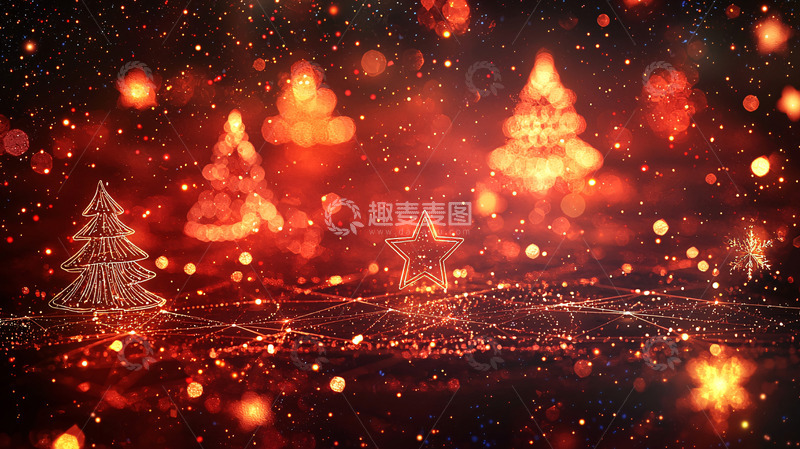 高清大图下载【趣麦麦图】圣诞节灯光背景