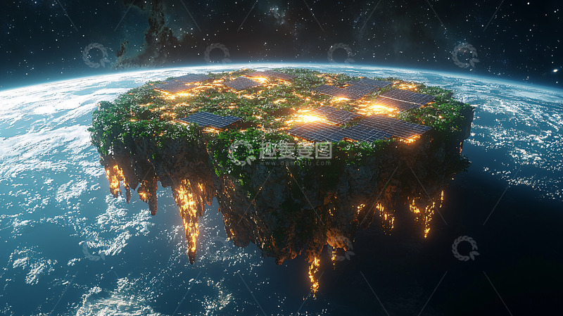 高清大图下载【趣麦麦图】太空岛屿