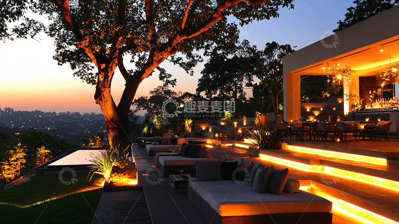 高清大图下载【趣麦麦图】夜景别墅4