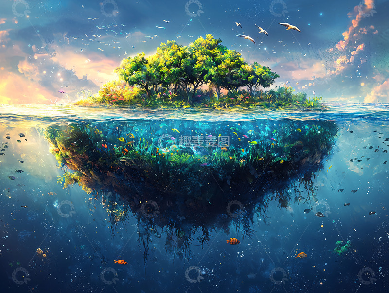 高清大图下载【趣麦麦图】梦幻海岛