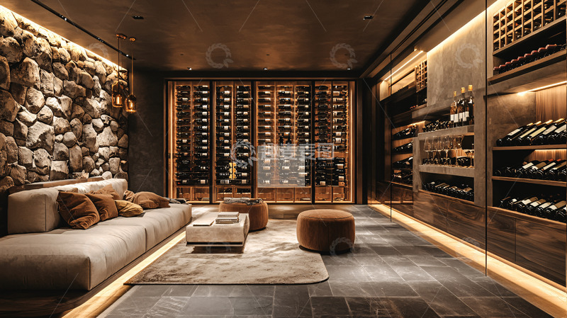 高清大图下载【趣麦麦图】豪华私人酒窖休息区