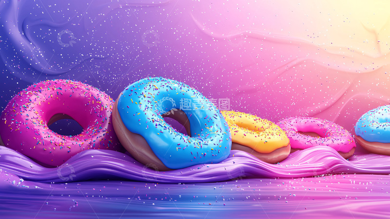 高清大图下载【趣麦麦图】彩色甜甜圈
