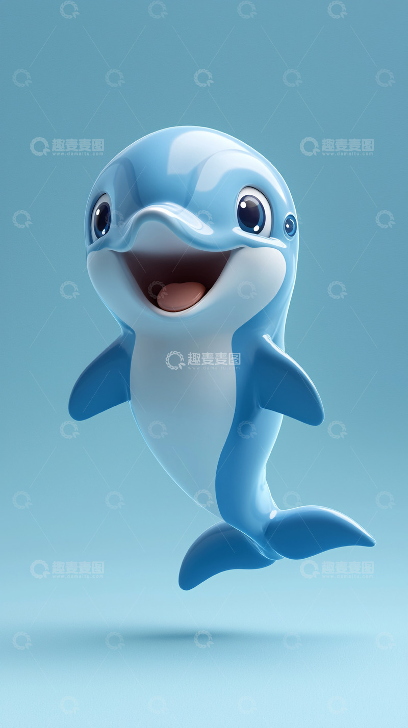 高清大图下载【趣麦麦图】可爱卡通海豚