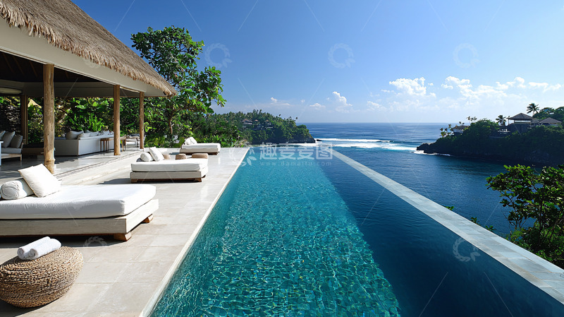 高清大图下载【趣麦麦图】无边泳池海景别墅