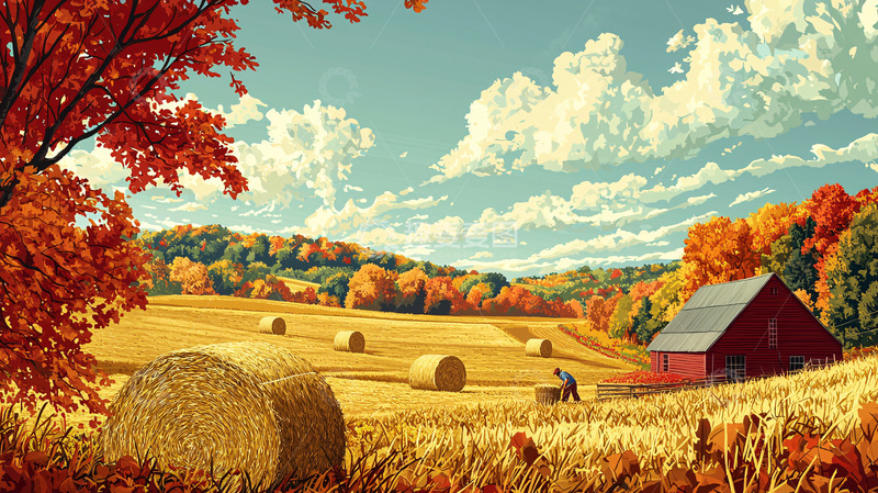 高清大图下载【趣麦麦图】秋日田园风景