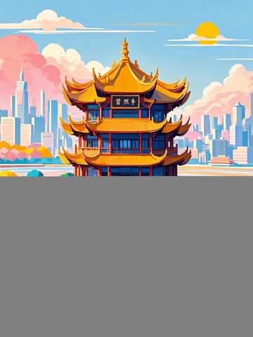 春日樱花黄鹤楼