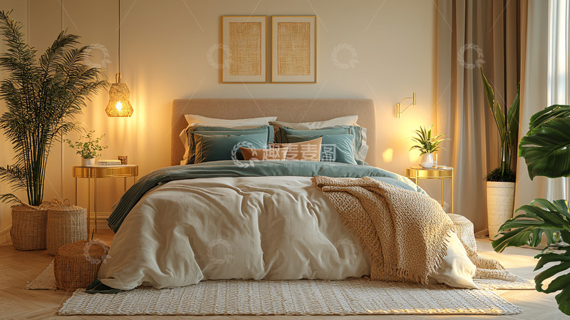 高清大图下载【趣麦麦图】温馨舒适现代卧室