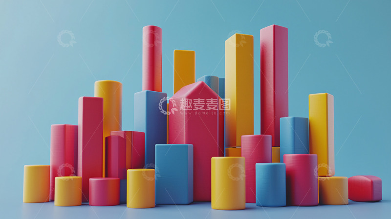 高清大图下载【趣麦麦图】彩色几何城市