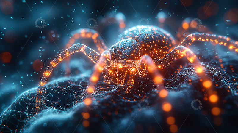 高清大图下载【趣麦麦图】光影粒子蜘蛛