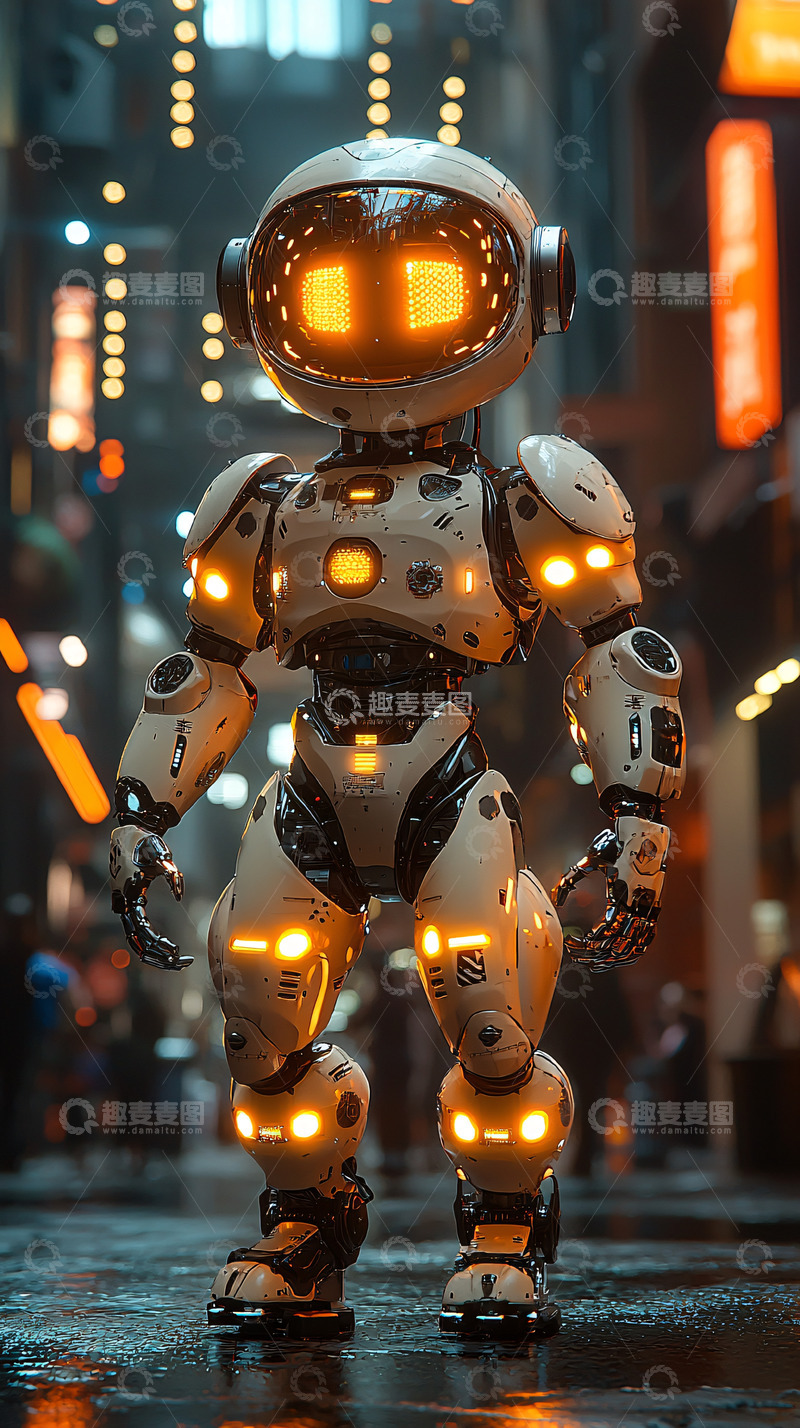 高清大图下载【趣麦麦图】未来都市机器人