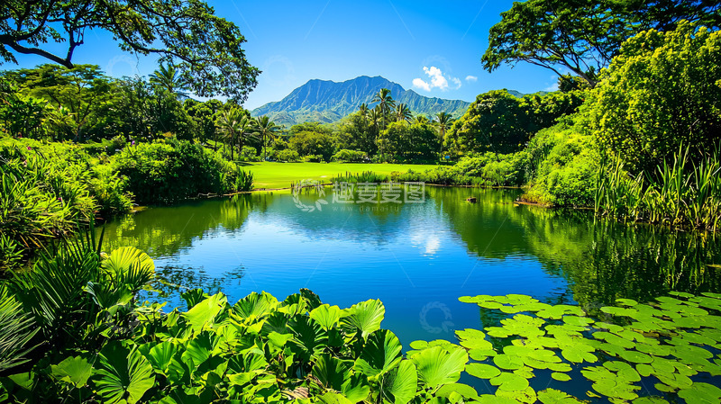 高清大图下载【趣麦麦图】热带湖泊景色