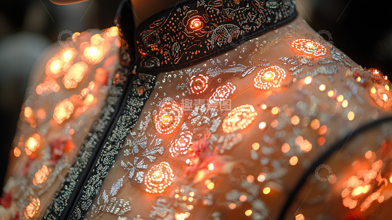 高清大图下载【趣麦麦图】发光蕾丝衫