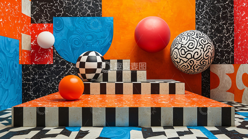 高清大图下载【趣麦麦图】抽象几何背景