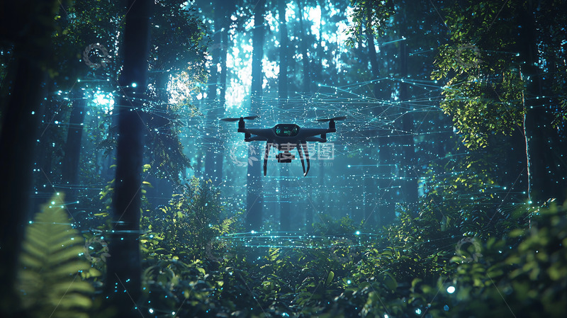 高清大图下载【趣麦麦图】无人机森林监测