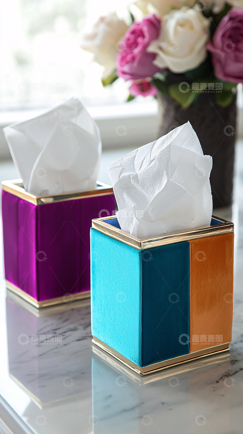 高清大图下载【趣麦麦图】-彩色纸巾盒