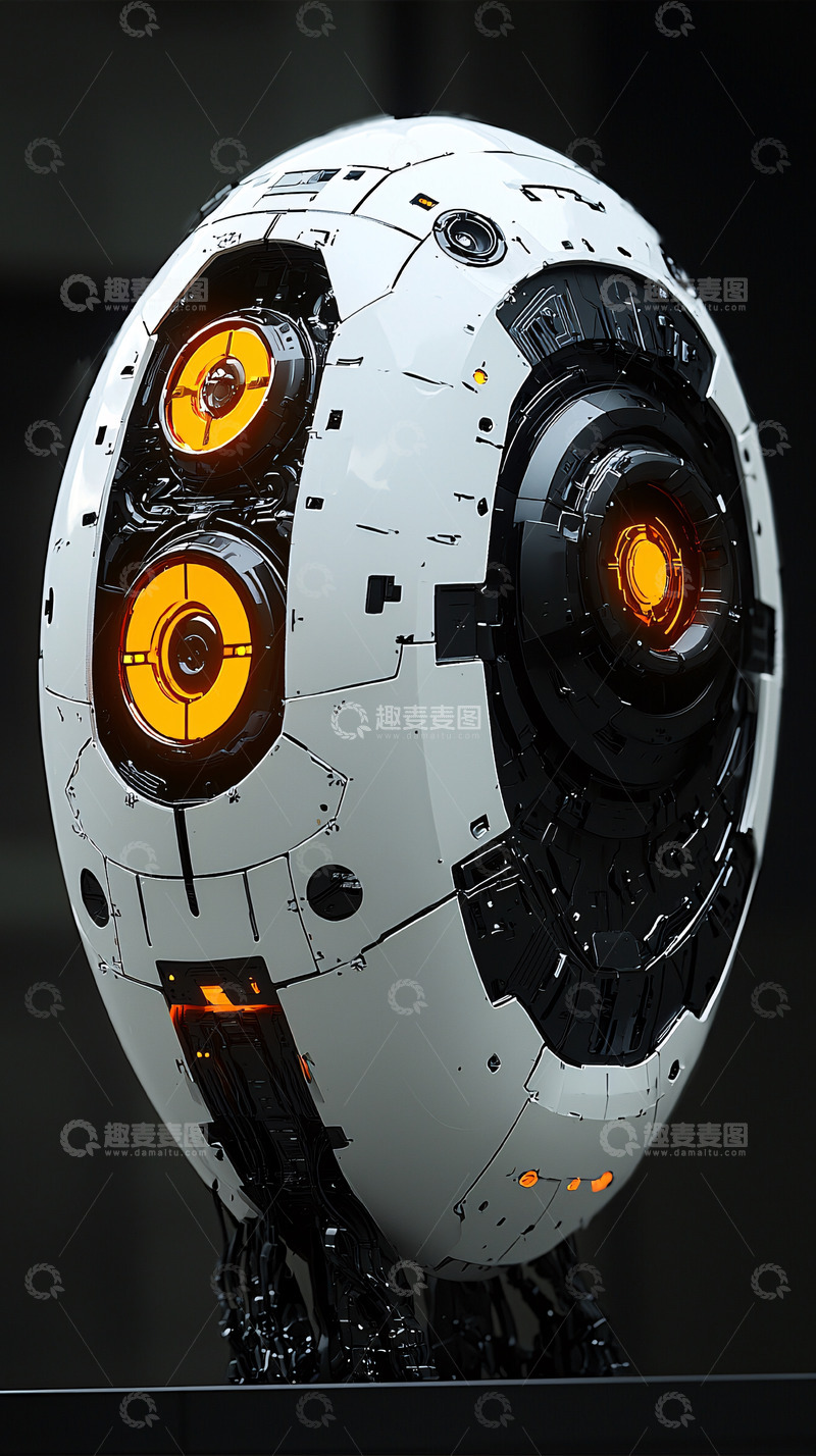 高清大图下载【趣麦麦图】科幻风格球形机器人