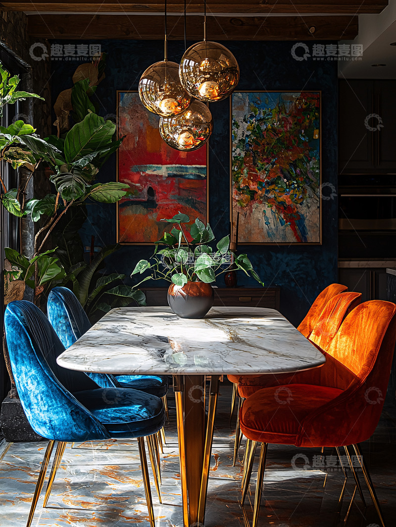 高清大图下载【趣麦麦图】现代轻奢餐厅设计
