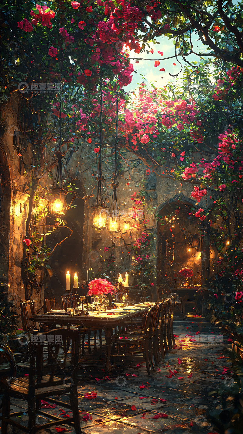 高清大图下载【趣麦麦图】梦幻花园餐厅
