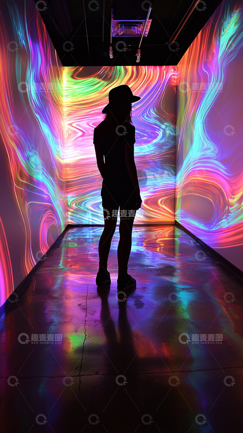 高清大图下载【趣麦麦图】沉浸式彩虹光影空间
