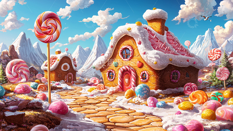 高清大图下载【趣麦麦图】糖果屋梦幻场景