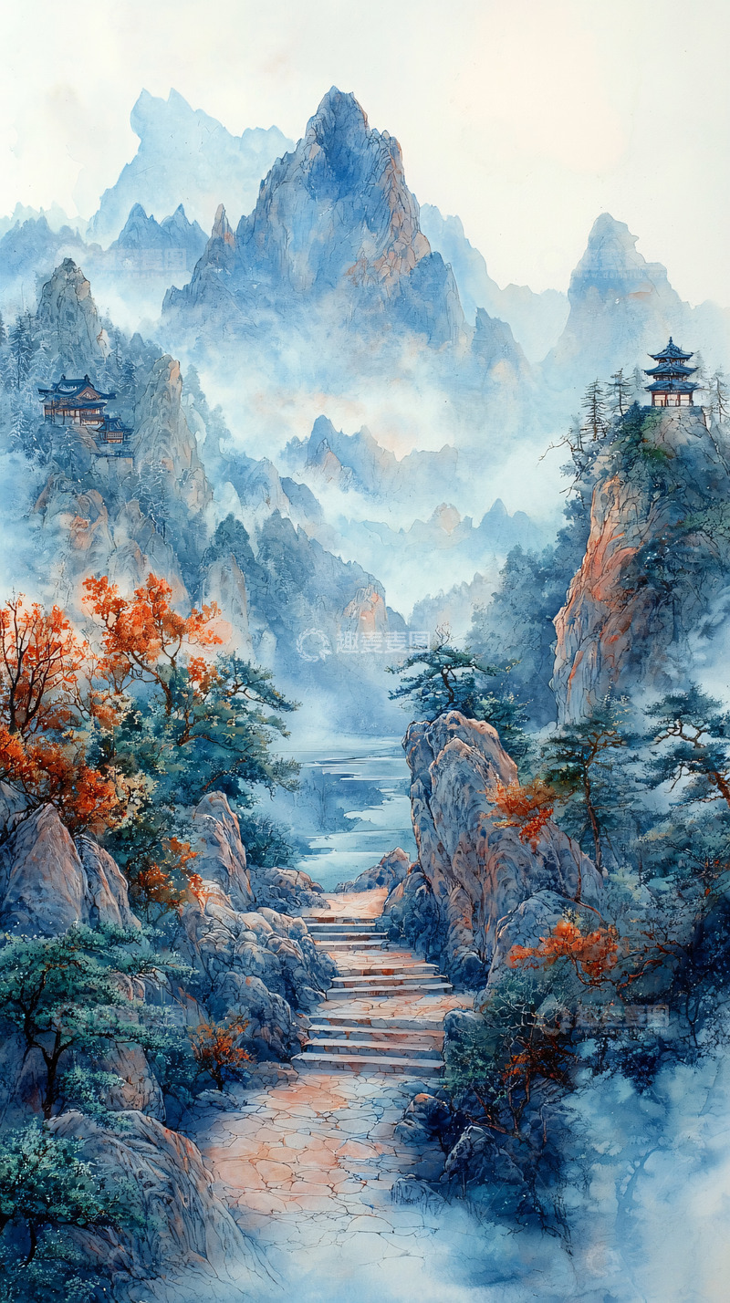 高清大图下载【趣麦麦图】中国风山水画