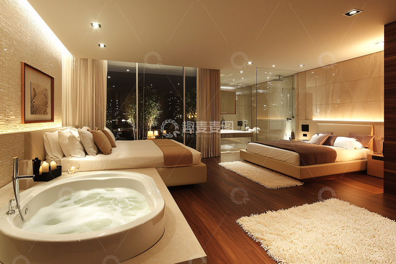 高清大图下载【趣麦麦图】现代简约卧室套房