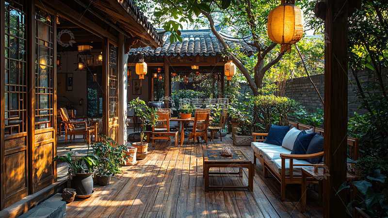 高清大图下载【趣麦麦图】中式庭院