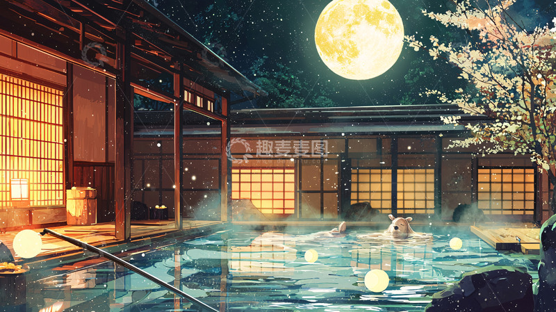 高清大图下载【趣麦麦图】温泉