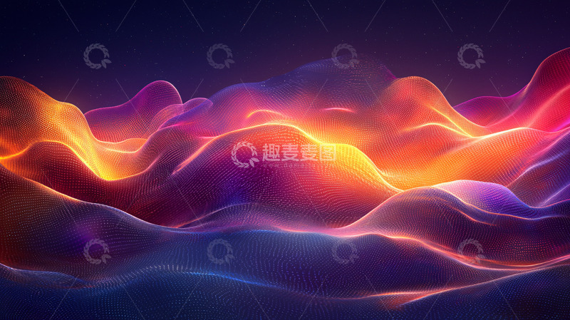 高清大图下载【趣麦麦图】抽象光影山峦