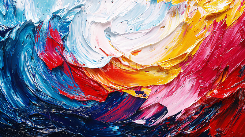 高清大图下载【趣麦麦图】油画颜料色彩肌理纹理