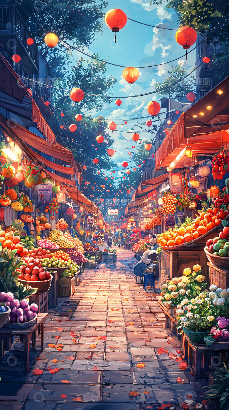 高清大图下载【趣麦麦图】古风集市