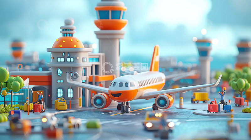 高清大图下载【趣麦麦图】卡通机场