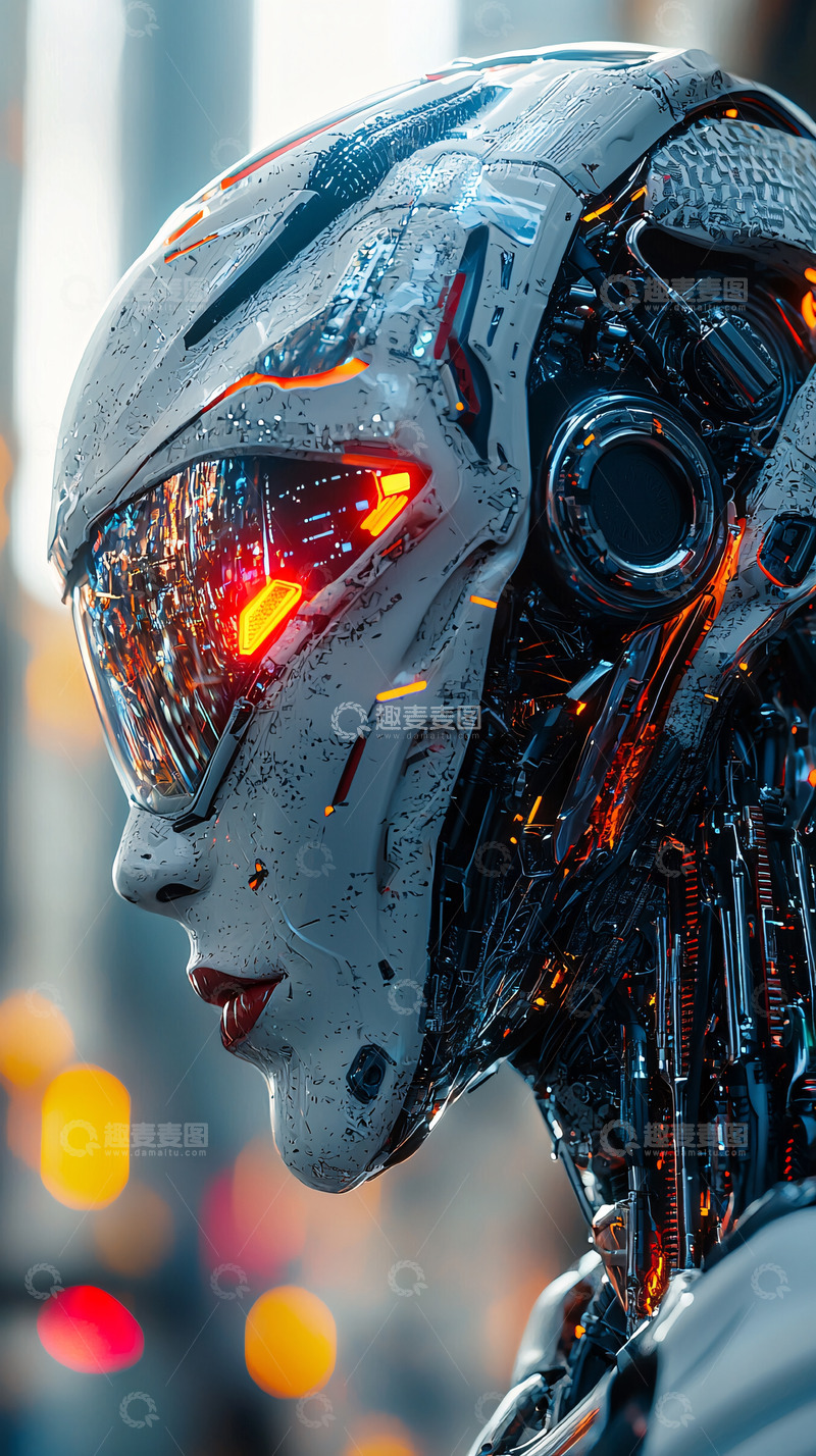 高清大图下载【趣麦麦图】未来科技感女机器人