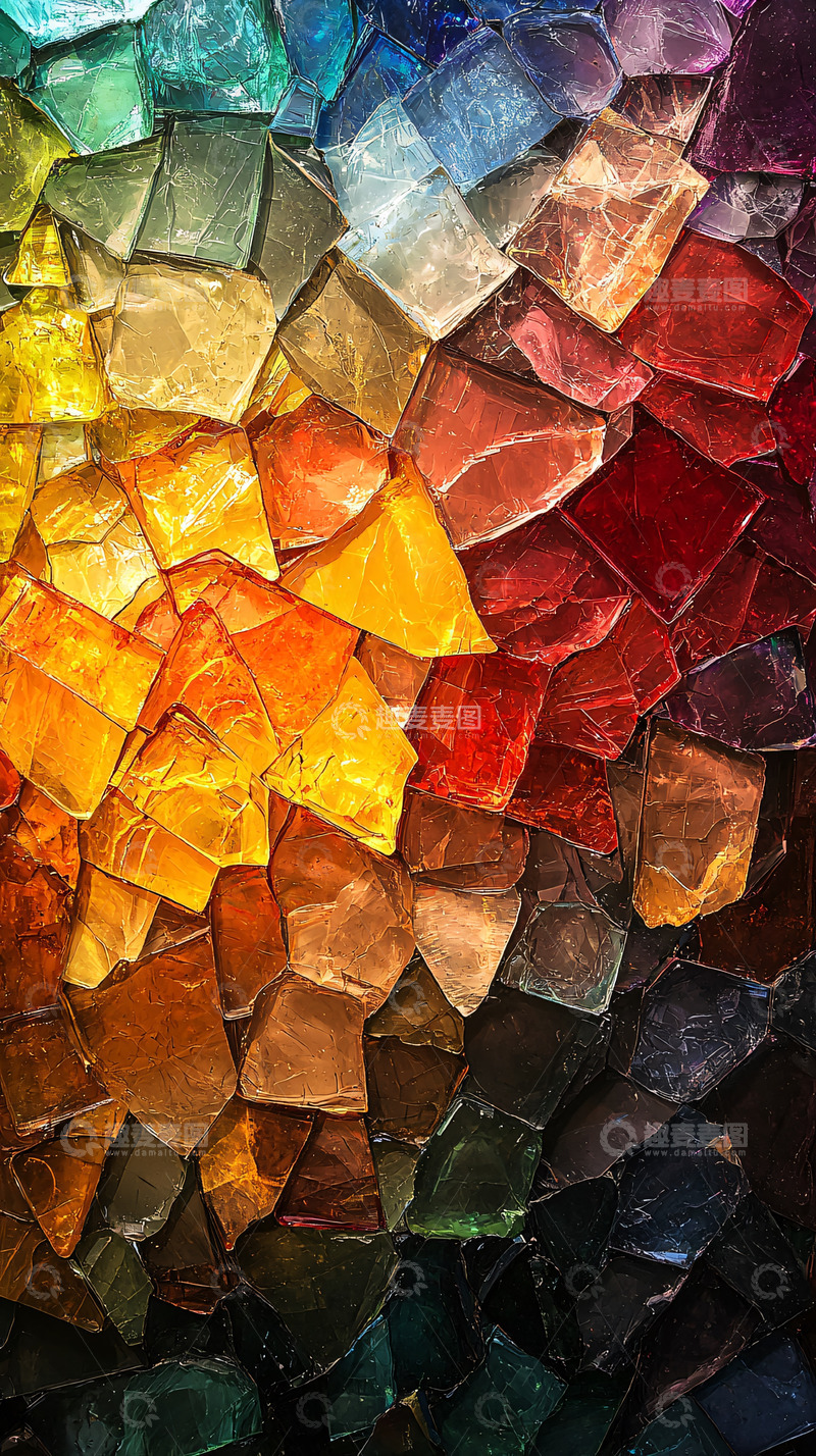 高清大图下载【趣麦麦图】彩色碎片组成的抽象背景
