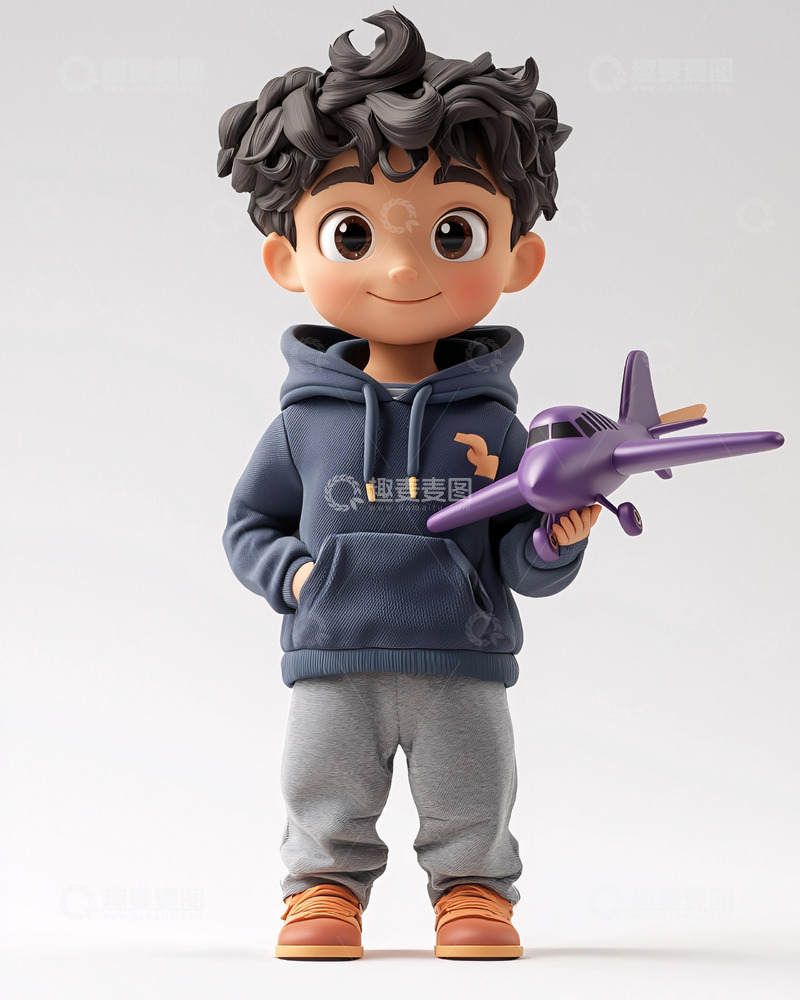 高清大图下载【趣麦麦图】可爱卡通男孩