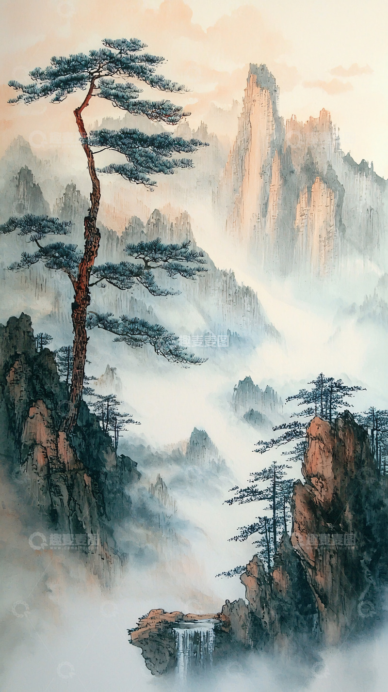 高清大图下载【趣麦麦图】水墨山水画163