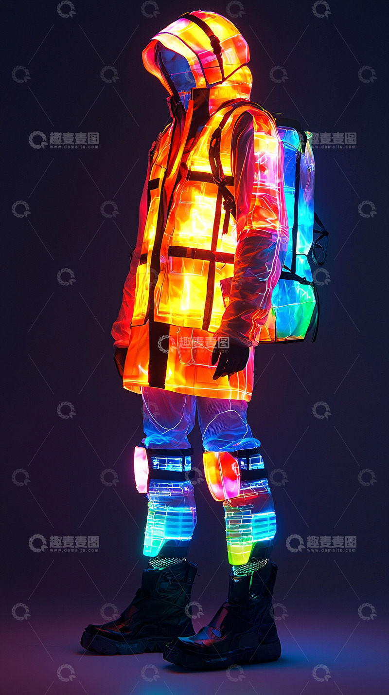 高清大图下载【趣麦麦图】发光外套