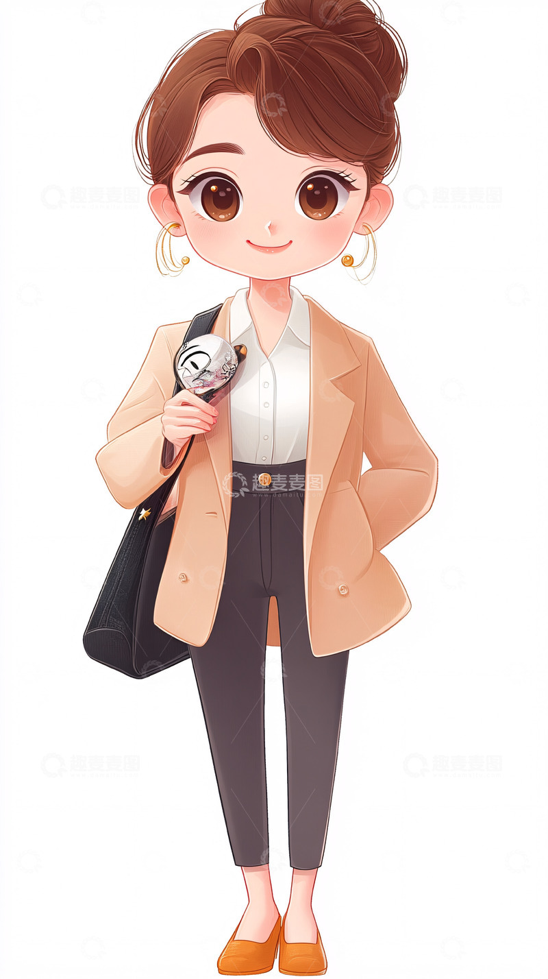 高清大图下载【趣麦麦图】可爱卡通女孩