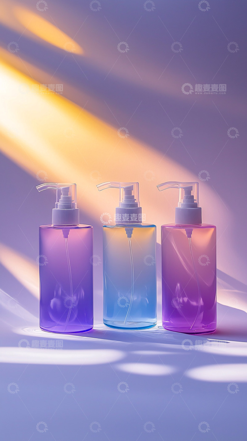 高清大图下载【趣麦麦图】渐变色洗手液瓶