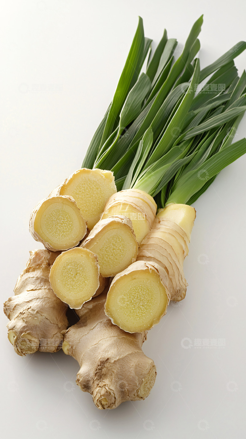 高清大图下载【趣麦麦图】新鲜生姜切片特写