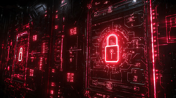 红色科技感密码锁