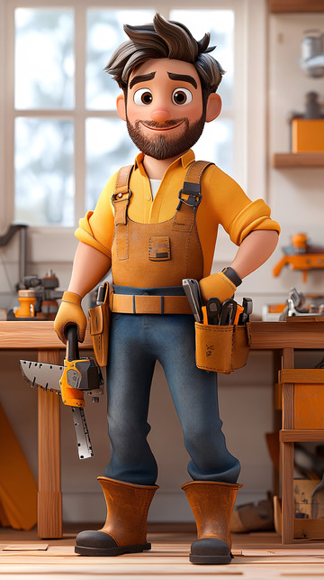 卡通木匠